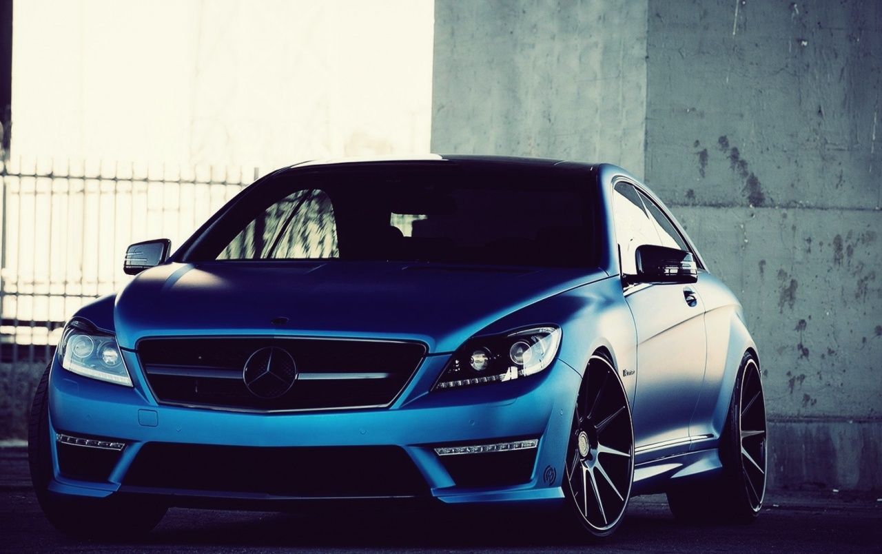 Mercedes-Benz CL 63 AMG, Mercedes-Benz, Blaues Auto, Coupé, Betonwand, HD, PC-Hintergrundbild