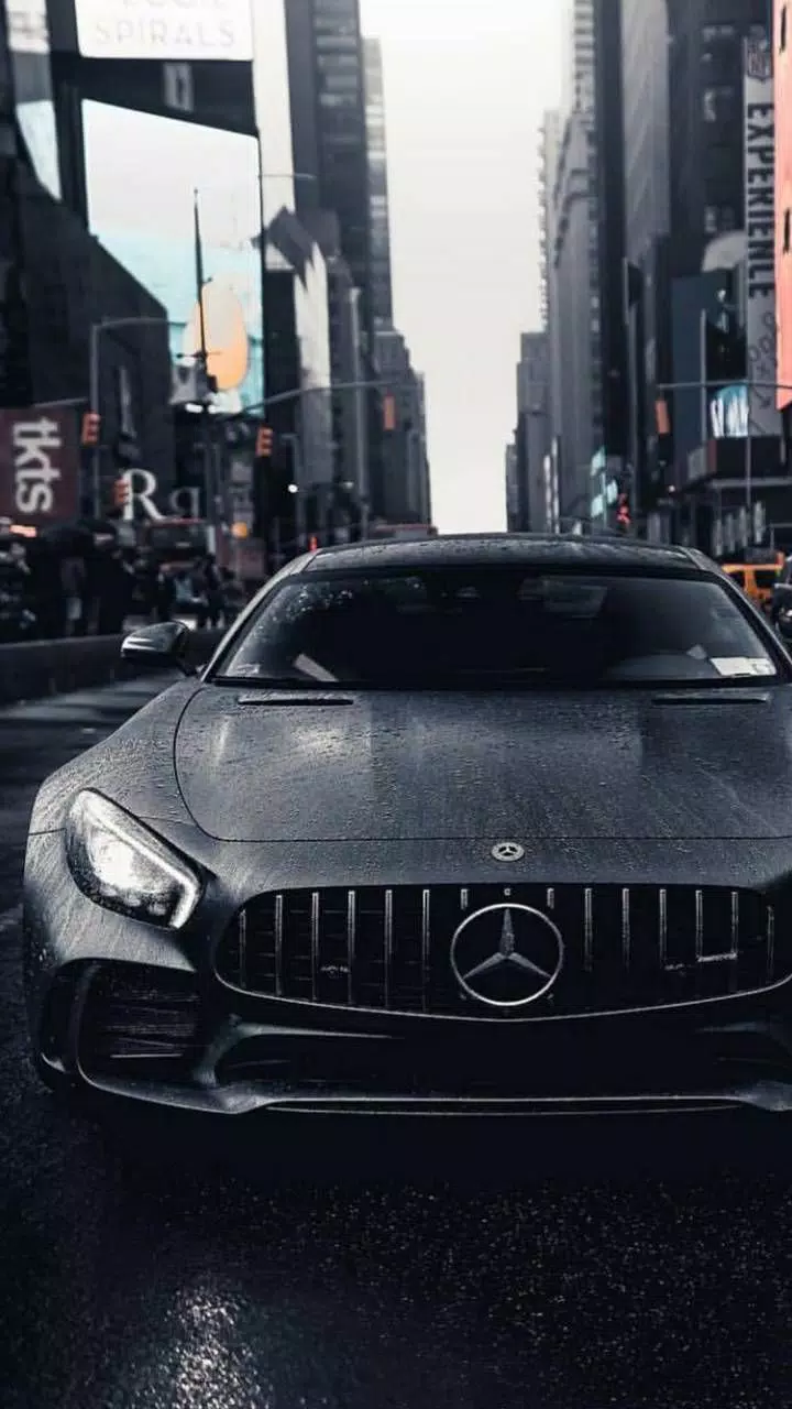 Mercedes-AMG GT, Mercedes-AMG, Graues Auto, Häuserschlucht, Stadt, Android-Hintergrundbild