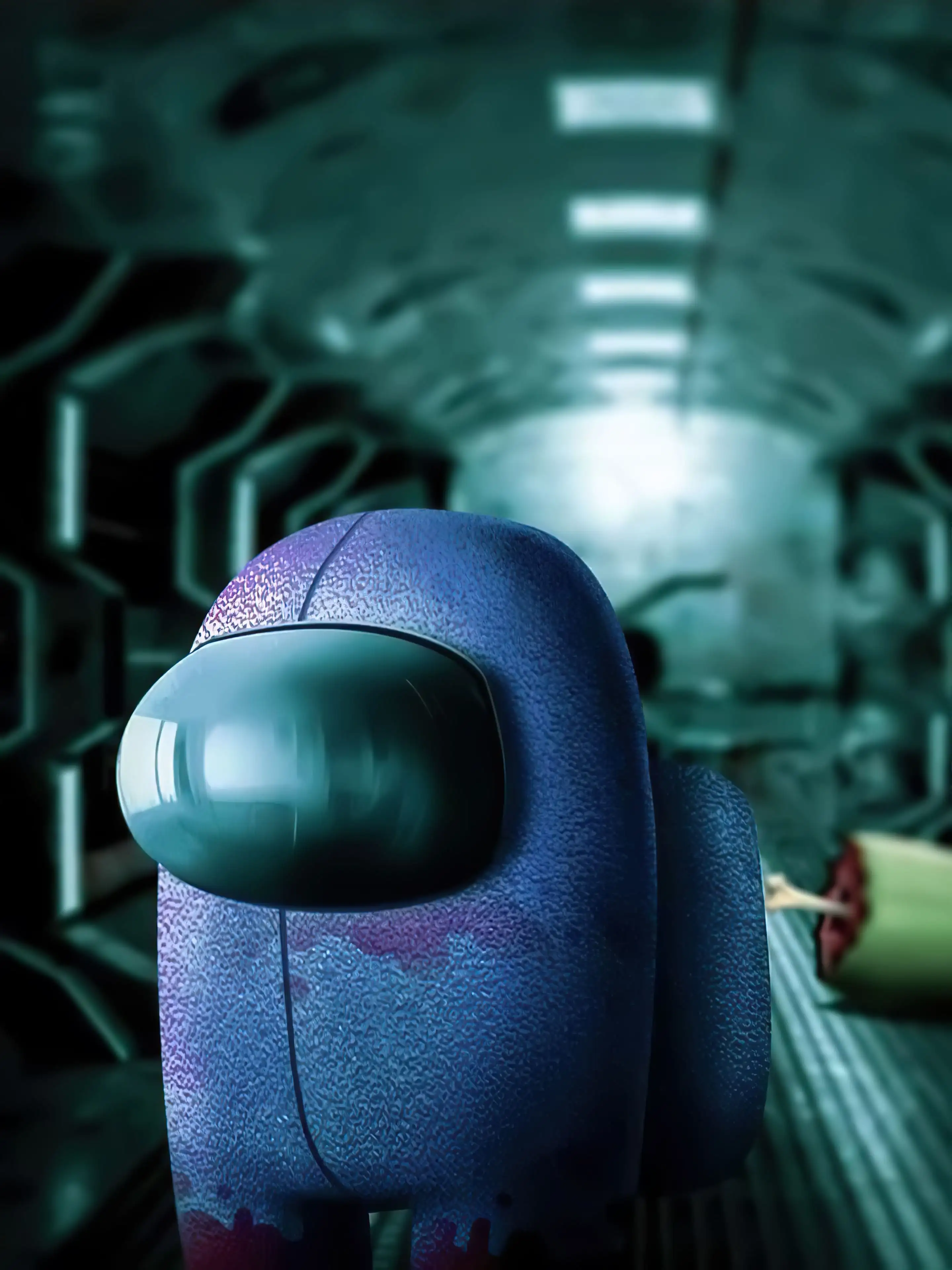 Among Us, Crewmate, Raumschiffgang, 3D-Rendering, Realistisch, QHD+, Tablet-Hintergrund