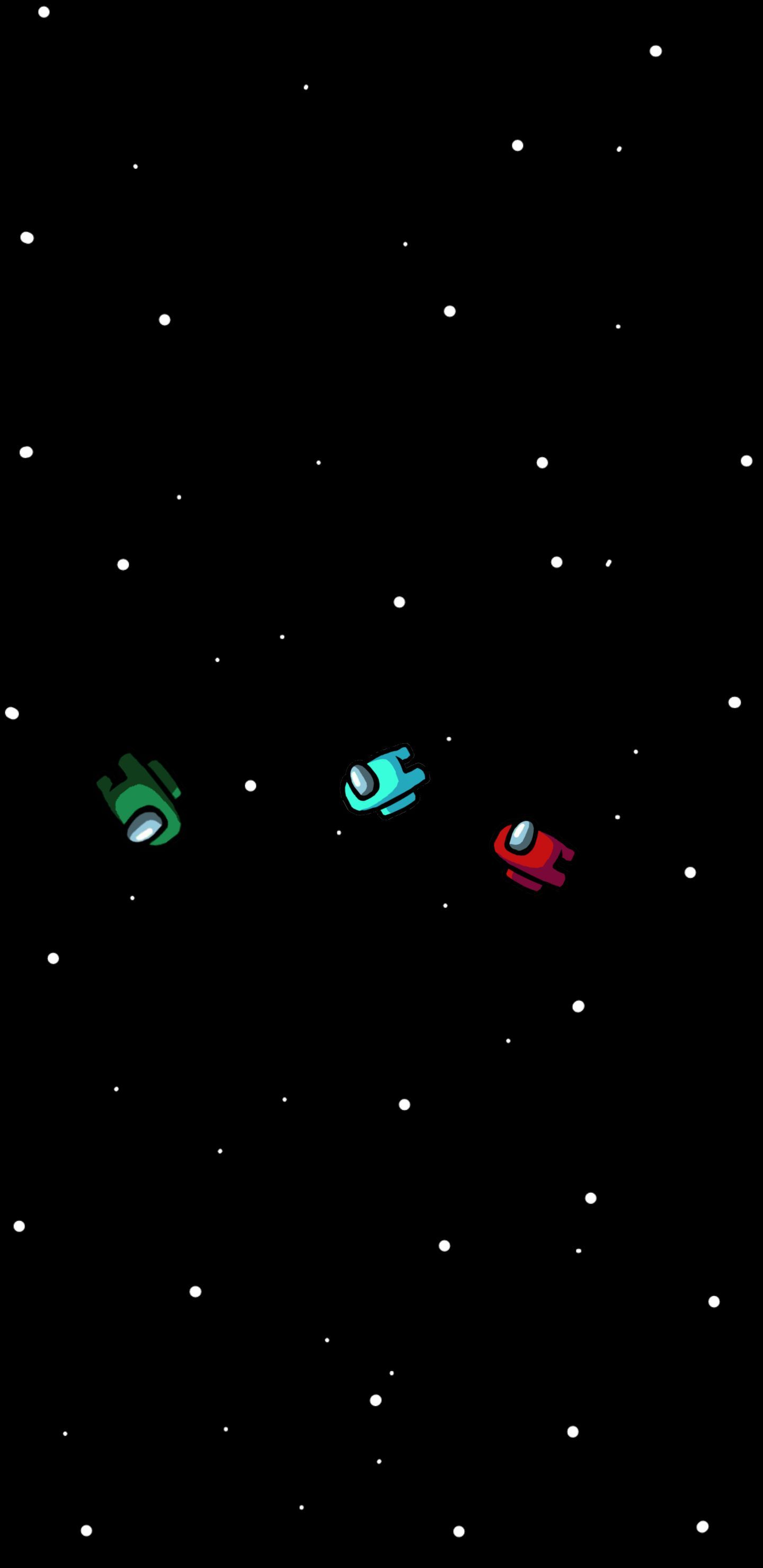 Among Us, Crewmates, Weltraum, Sterne, Schwarzer Hintergrund, Minimalistisch, Sperrbildschirm