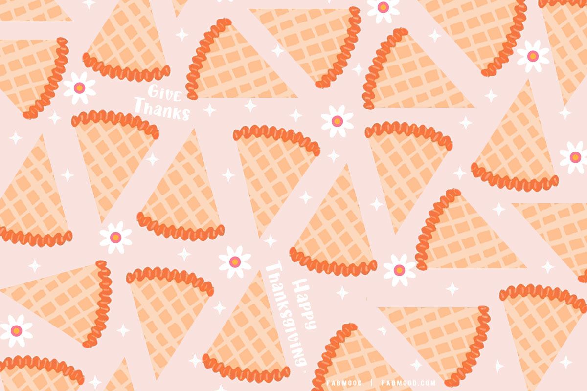 Eiswaffeln, Muster, Pfirsichfarben, Illustration, Hintergrundbild