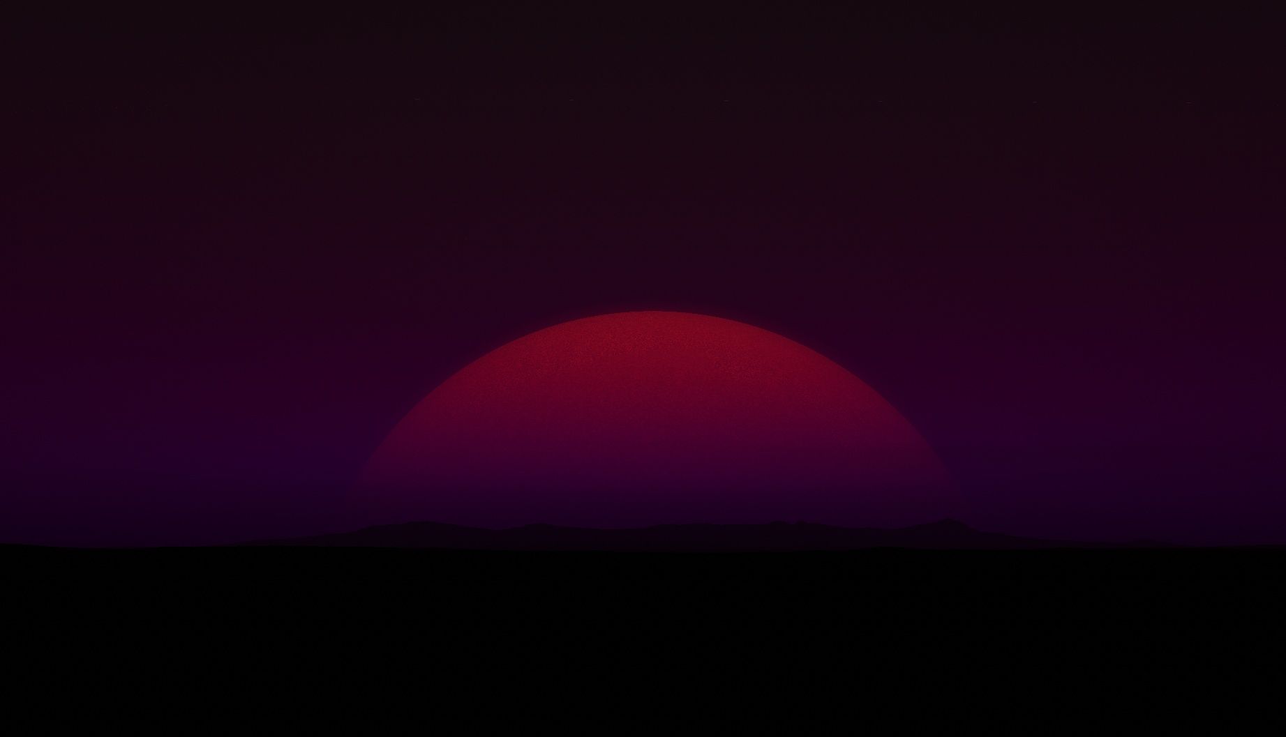 Sonnenuntergang, Rote Sonne, Dunkel, Minimalistisch, HD, Hintergrundbild für den PC
