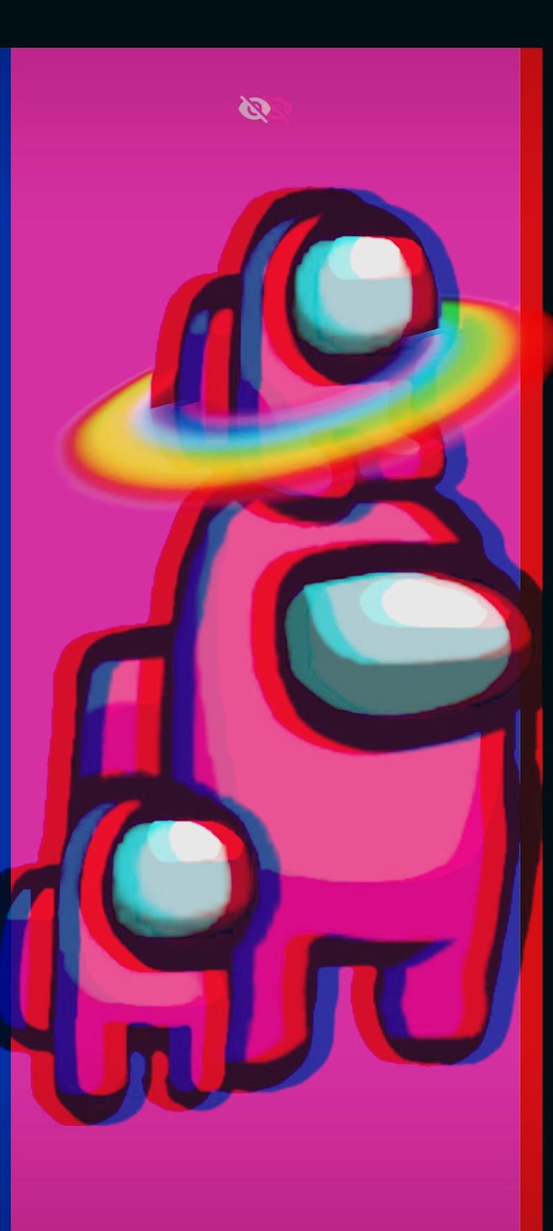 Among Us, Rosa Crewmates, Mini-Crewmate, Glitch-Effekt, Pink, HD, Handy-Hintergrundbild