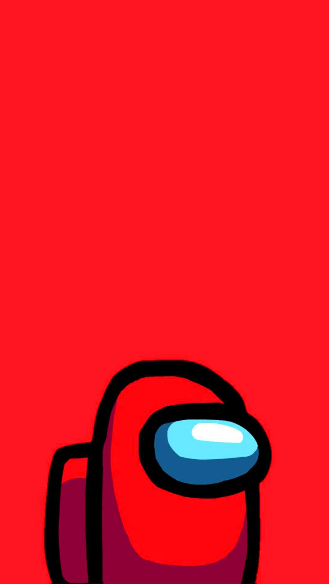 Among Us, Roter Crewmate, Roter Hintergrund, Minimalistisch, Sperrbildschirm fürs iPhone