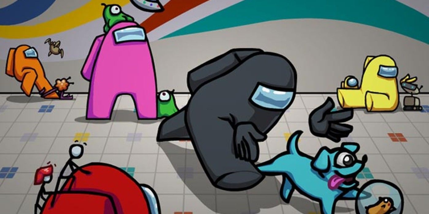 Among Us, Crewmates, Haustiere, Raumschiff, Cartoon, HD, Desktop-Hintergrund für Windows