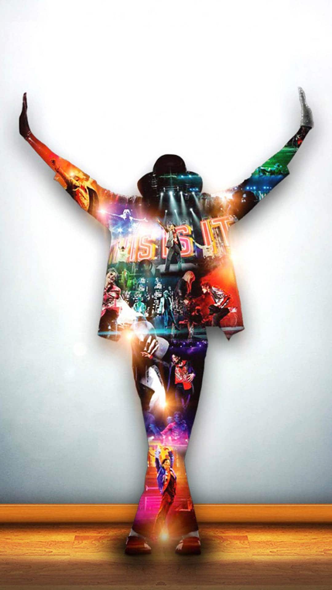 Michael Jackson, This Is It, Silhouette, Bunte Collage, King of Pop, Full HD, Handy-Hintergrundbild