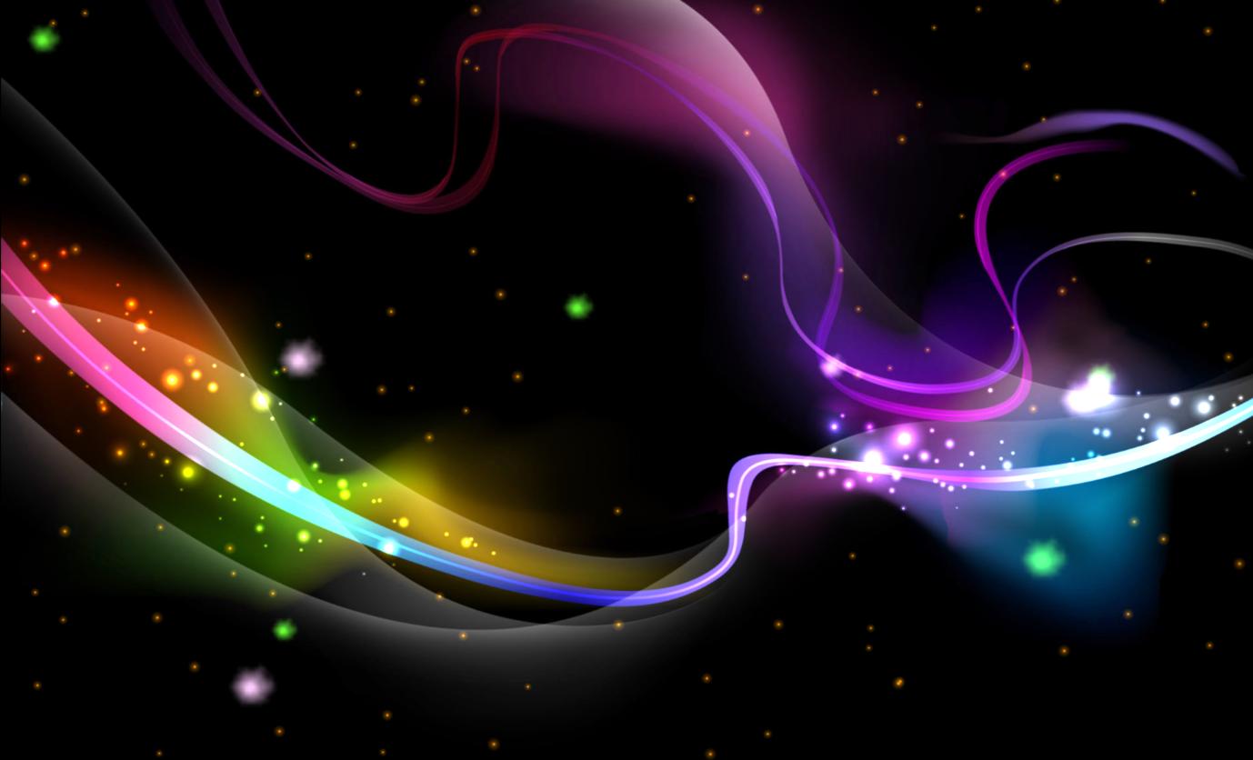 Lichtbänder, Regenbogen, Abstrakt, Funkeln, Schwarzer Hintergrund, HD Wallpaper