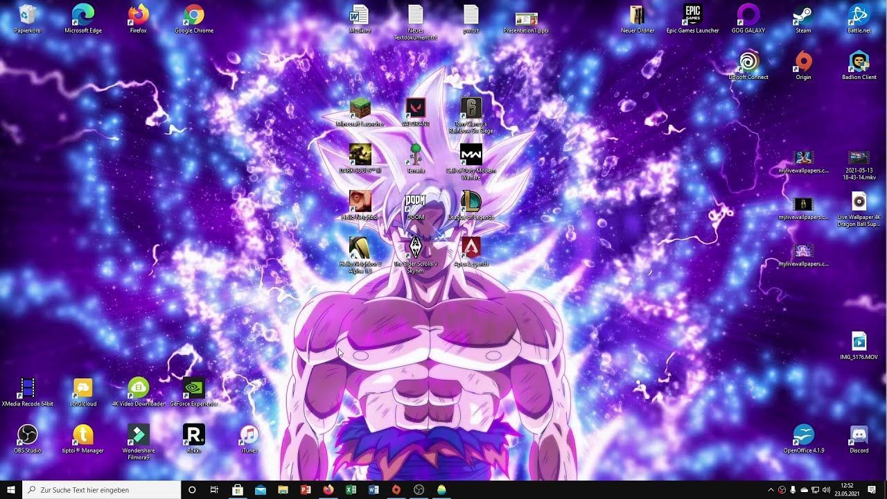 Son Goku, Ultra Instinct, Dragon Ball Super, Aura, Lila, Desktop, HD, Windows-Hintergrundbild