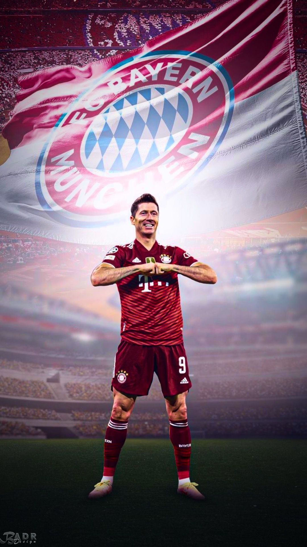 Robert Lewandowski, FC Bayern München, Vereinswappen, Stadion, Fußball, Full HD, iPhone-Hintergrundbild