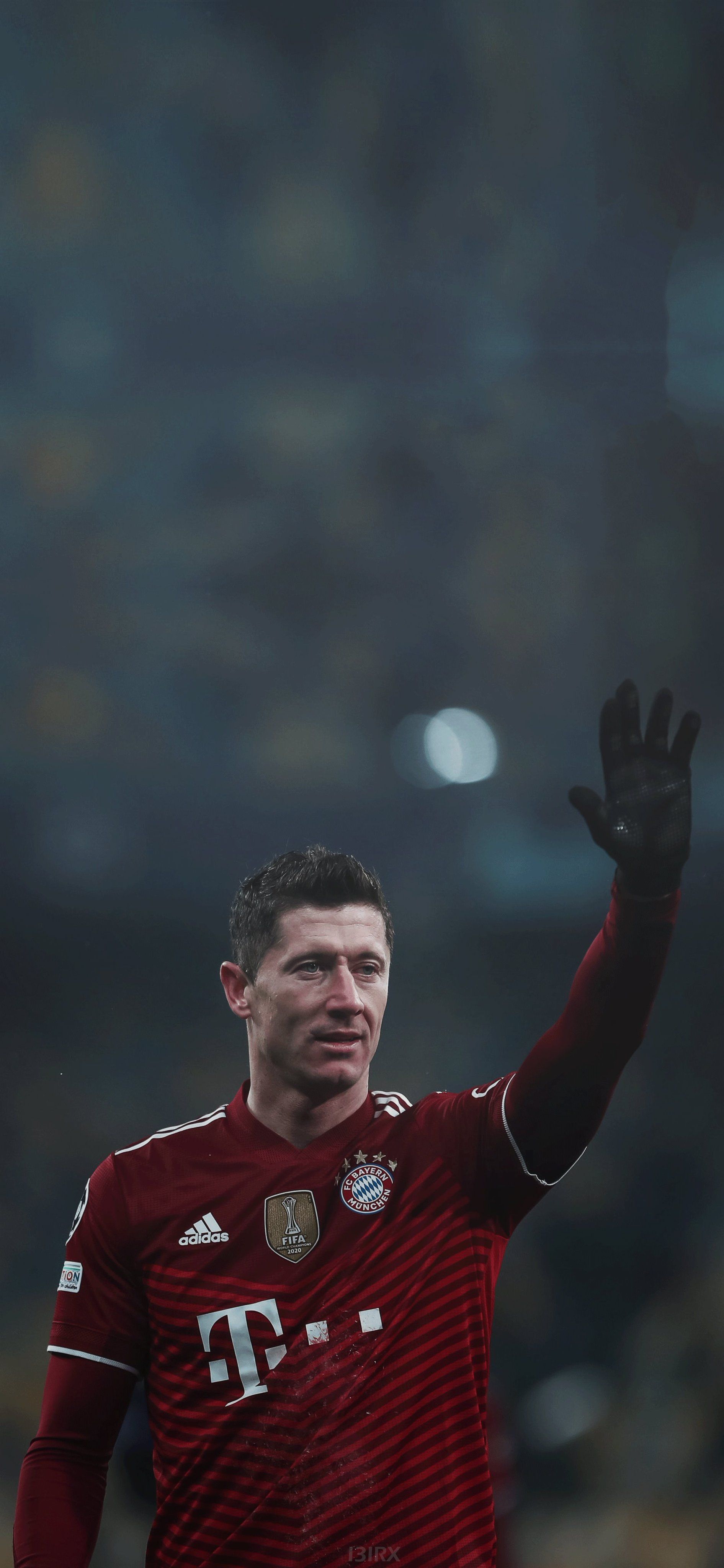 Robert Lewandowski, FC Bayern München, Applaus, Dunkel, Minimalistisch, QHD+, Handy-Hintergrund