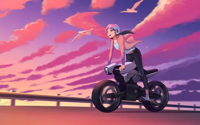 Motorrad-Girl-Hintergrundbilder