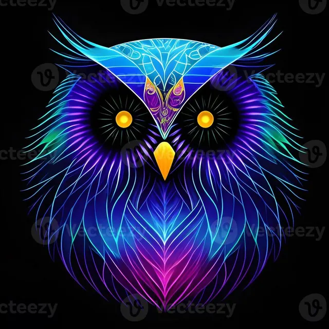Neon-Eulen-Hintergrundbilder
