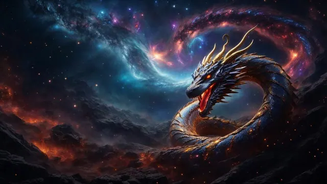 Galaxie-Drachen-Hintergrundbilder
